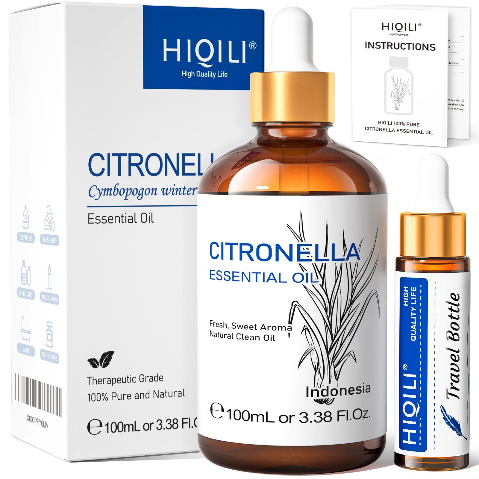 Bellezza e cura della pelle - Olio essenziale puro - Estratto vegetale - Olio da massaggio alla rosa - Profumo - Aromaterapia