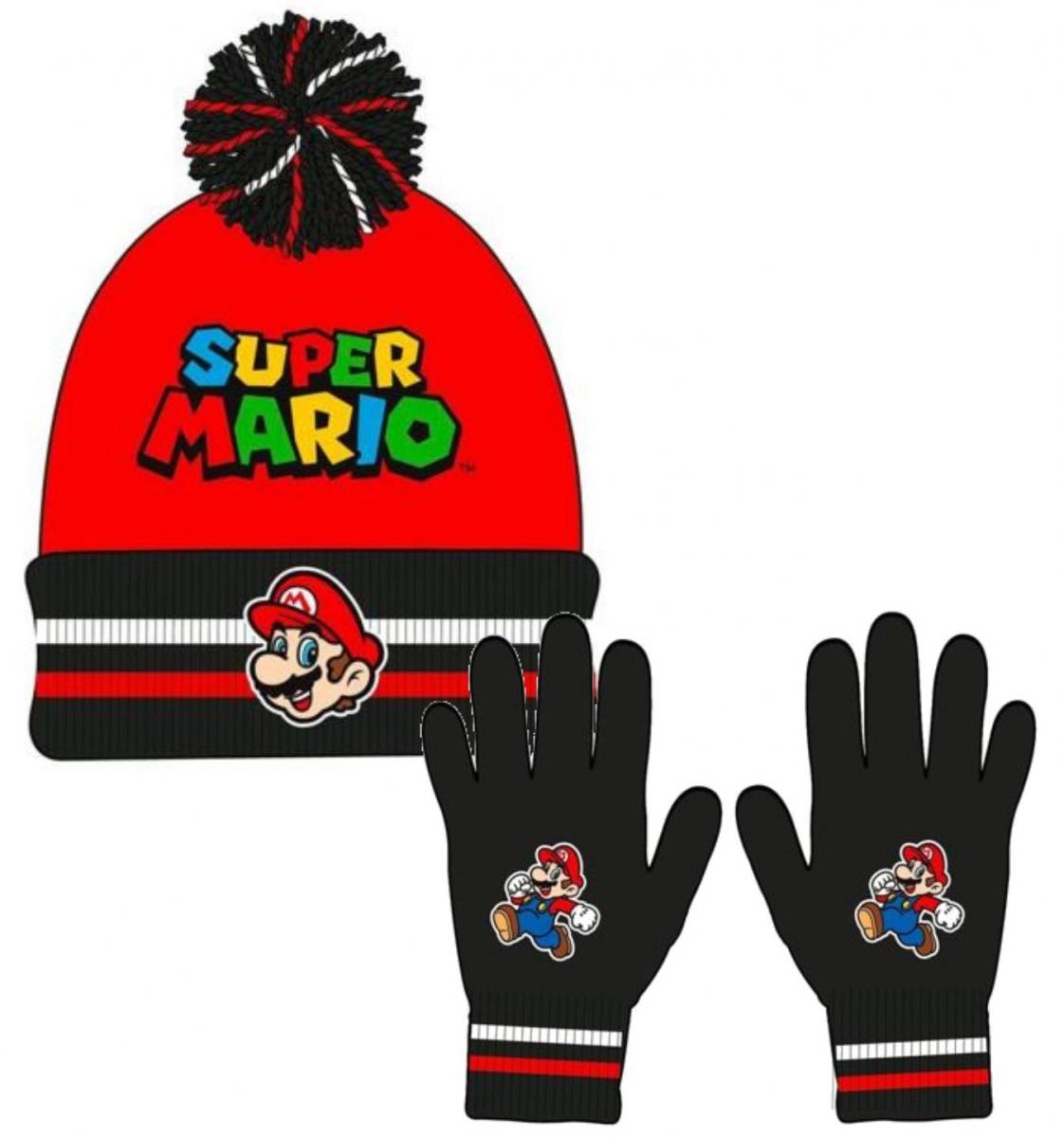 SUPER MARIO  SET BERRETTO + GUANTI  6-8 ANNI