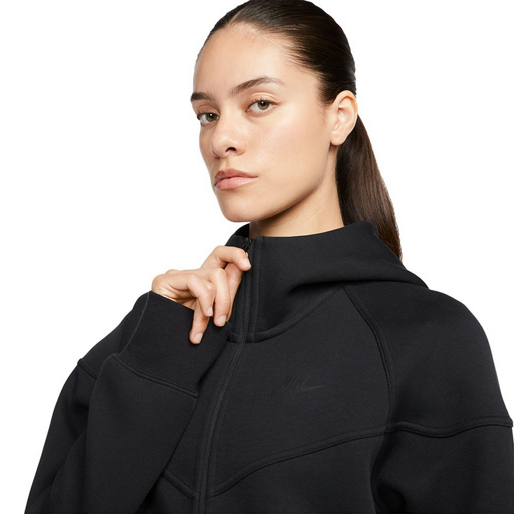 Nike felpa con cappuccio e cerniera intera da donna Sportswear Tech Fleece Windrunner HV6747-010 nero