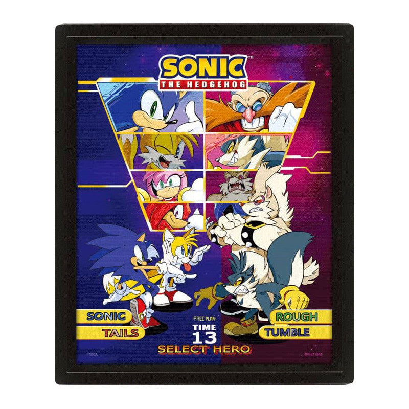PYRAMID SONIC THE HEDGEHOG (SELECT YOUR FIGHTER) POSTER INCORNICIATO 3D