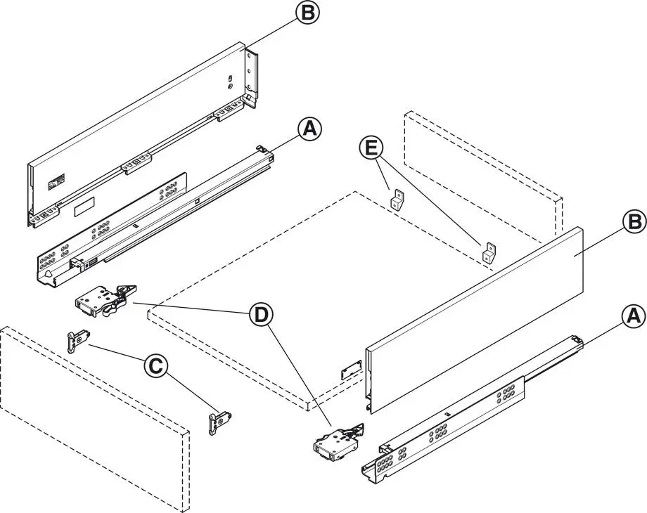 SPONDINA, MATRIX BOX SLIM A, ALTEZZA SPONDINA 128 MM 450 MM ANTRACITE
