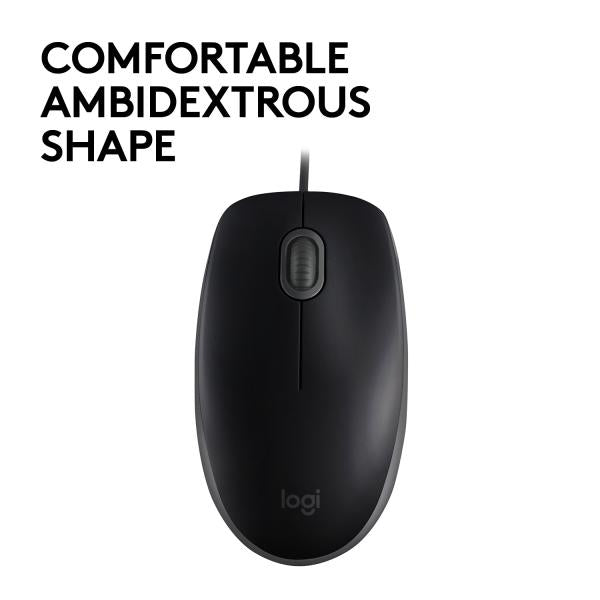 Logitech B110 Silent Wired Mouse - Black [910-005508]