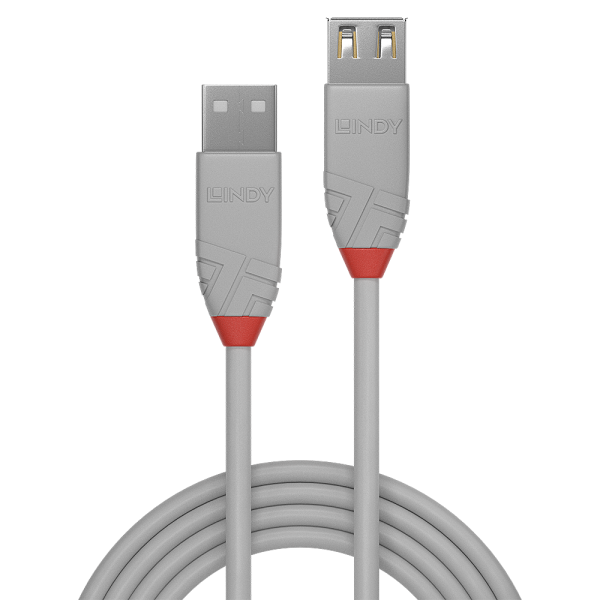 LINDY CAVO 0,5M USB 2.0 KABEL AM / AF, COOL GREY [36711]