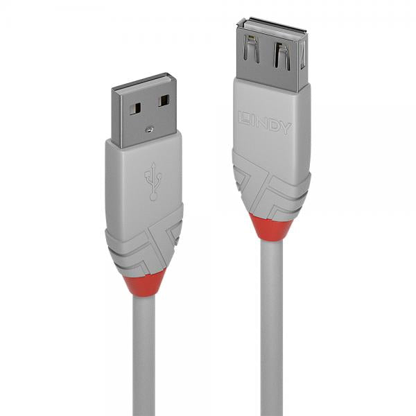 LINDY CAVO 0,5M USB 2.0 KABEL AM / AF, COOL GREY [36711]