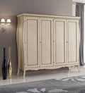 Armadio sagomato 4 porte in legno avorio tortora L.235x P.64 H.212