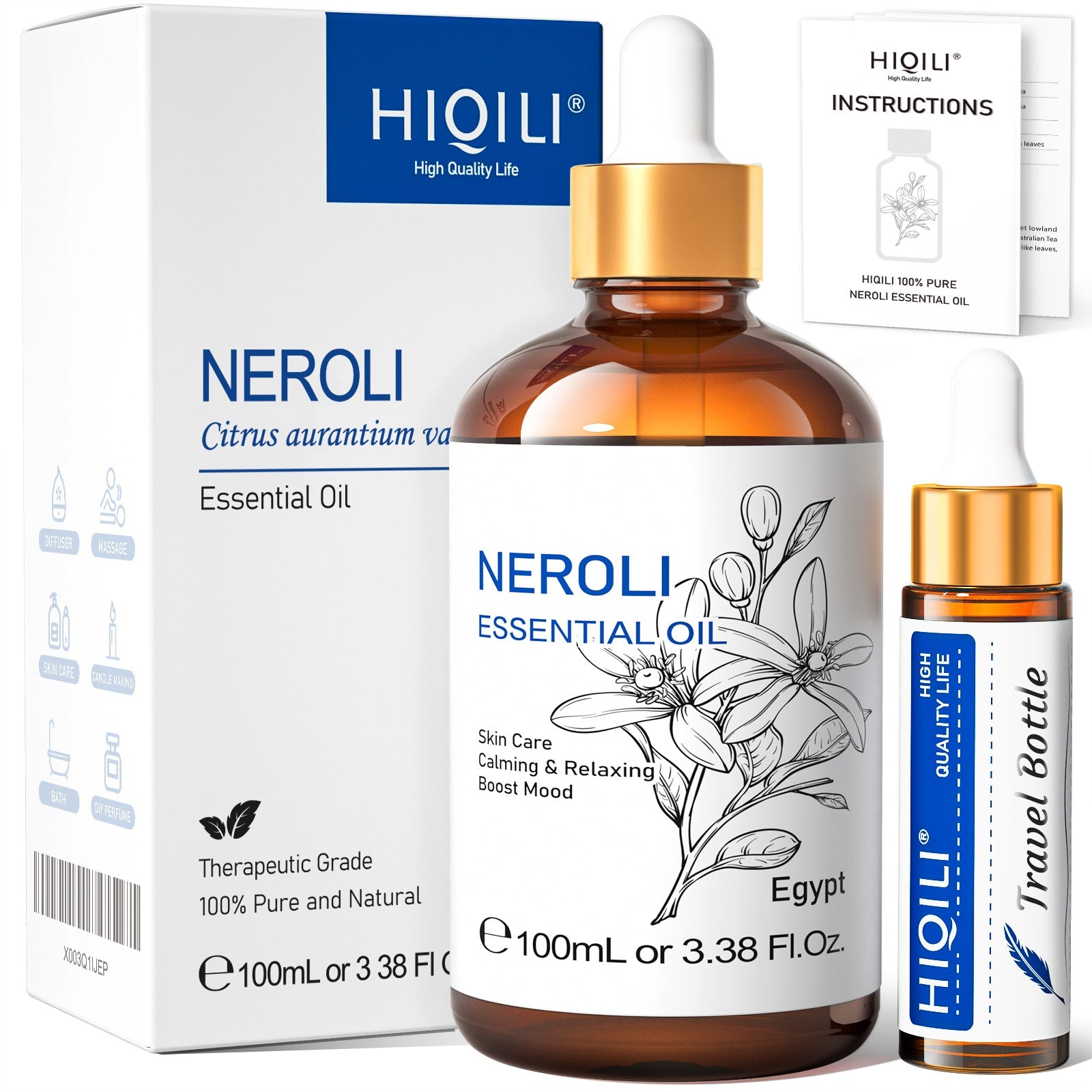 Bellezza e cura della pelle - Olio essenziale puro - Estratto vegetale - Olio da massaggio alla rosa - Profumo - Aromaterapia