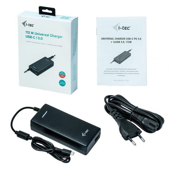 i-tec CHARGER-C112W Caricabatterie per dispositivi mobili Nero Interno [CHARGER-C112W]