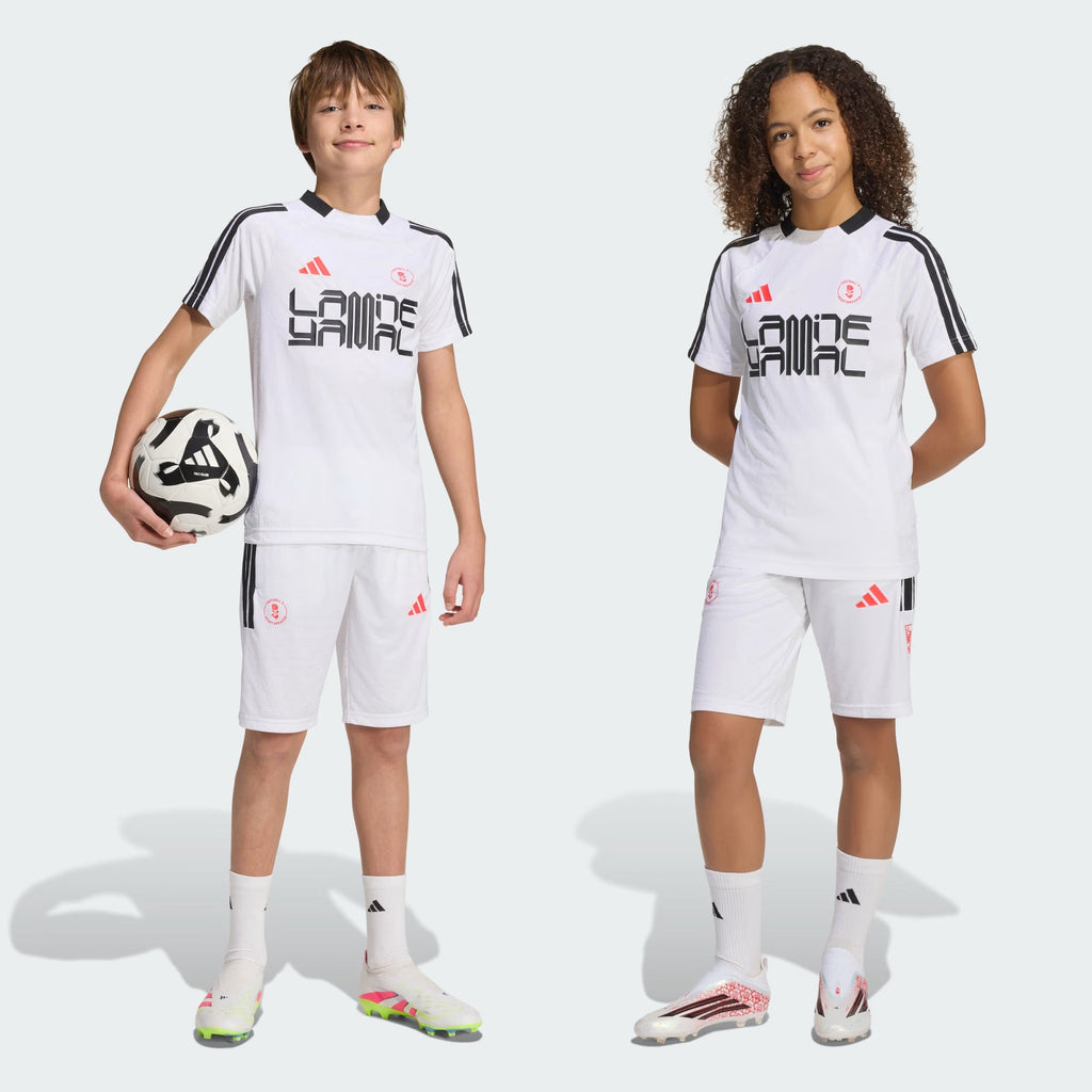 Adidas Pantaloncino Allenamento Junior Lamine Yamal KD6434 - Bianco Bambino