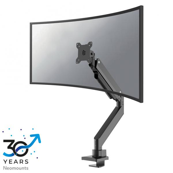 Neomounts Single Monitor Arm - 10-49inch - 1-18 kg (curved 14 kg) - Gas Spring - 180 Degrees -Stop Mechanism - Topfix - Black [NM-D775BLACKPLUS]