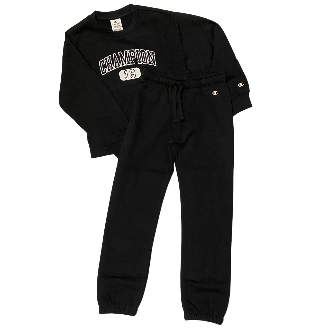 Champion tuta sportiva da ragazza con felpa girocollo Legacy Heritage 404834 KK001 nero