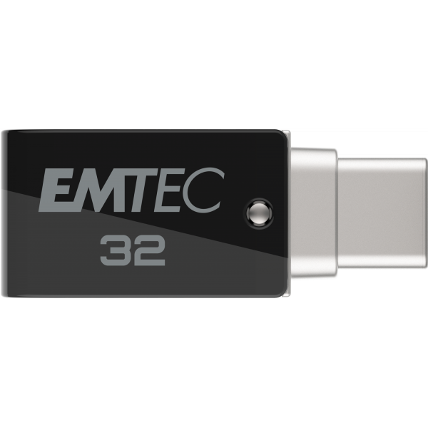 Emtec T260C unità flash USB 32 GB USB Type-A / USB Type-C 3.2 Gen 1 (3.1 Gen 1) Nero, Acciaio inossidabile [ECMMD32GT263C]