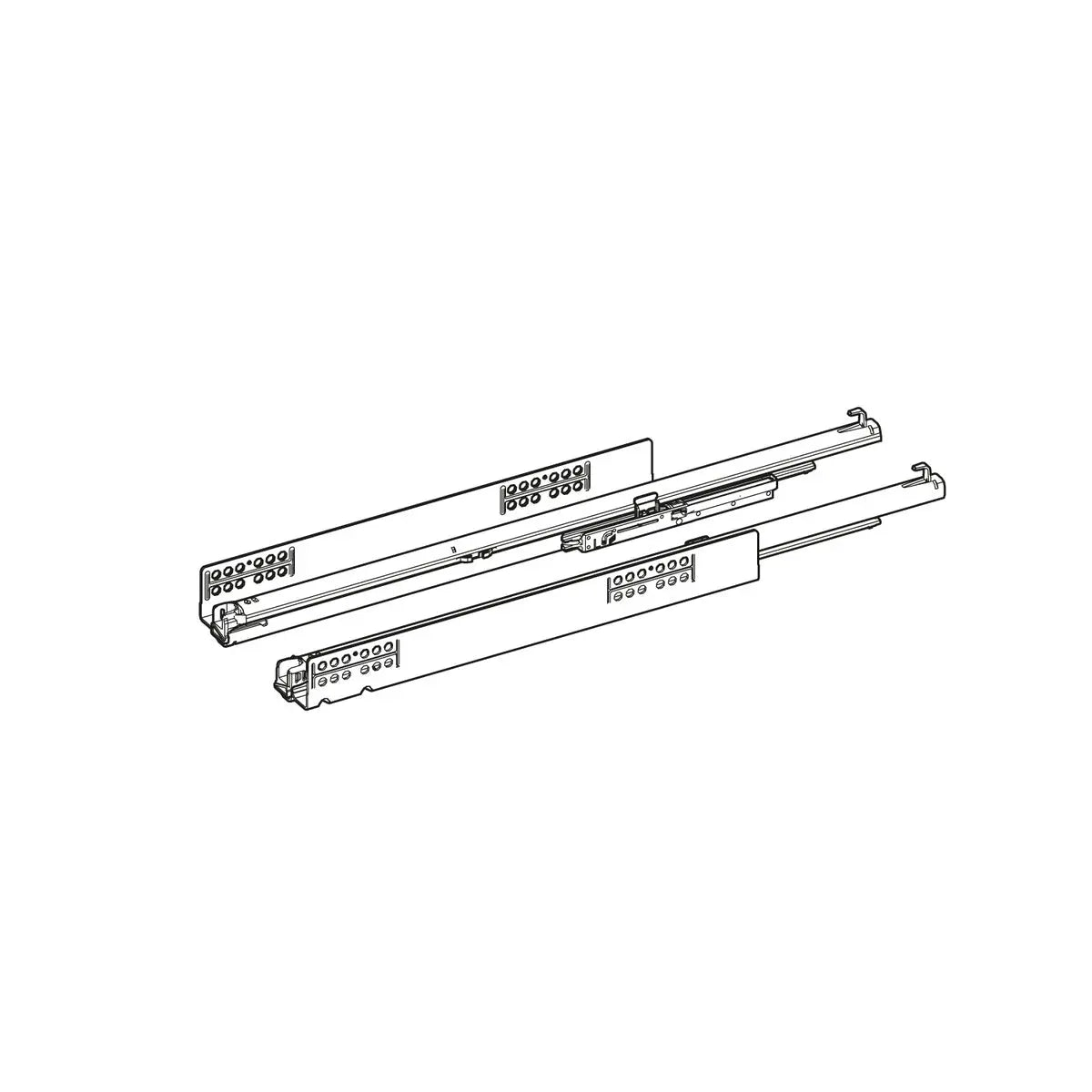 GUIDA A ESTRAZIONE TOTALE QUADRO V6 YOU M (30 KG) CON SILENT SYSTEM CON PUSH TO OPEN SILENT, 500 MM, SINISTRA