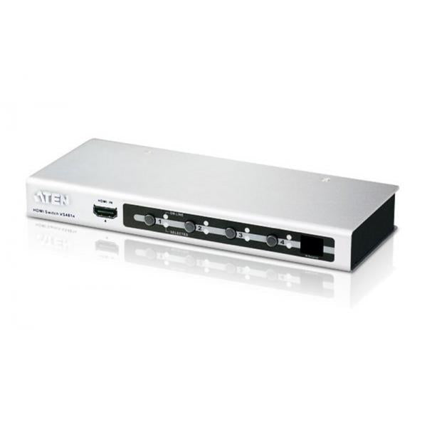 ATEN 4 Port HDMI Device Connections, 1.3B Certified, R.C. + HDMI Cable [VS481A-AT-G]