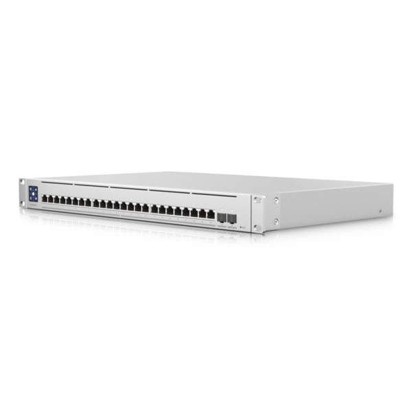 Ubiquiti - EnterpriseXG-24-EU - UniFi x24 10 Gigabit SFP+, x2 SFP28 ports L3 Switch, 1U 19-inch Rack-mountable Steel Case, DC power backup-ready [USW-EnterpriseXG-24-EU]