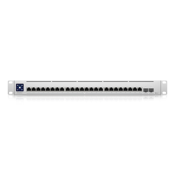Ubiquiti - EnterpriseXG-24-EU - UniFi x24 10 Gigabit SFP+, x2 SFP28 ports L3 Switch, 1U 19-inch Rack-mountable Steel Case, DC power backup-ready [USW-EnterpriseXG-24-EU]