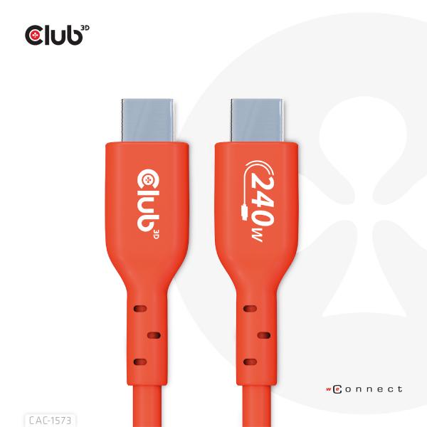 CLUB3D USB2 TYPE-C BI-DIRECTIONAL CABLE, DATA 480MB, PD 240W(48V/5A) EPR M/M 2M/6.56FT [CAC-1573]