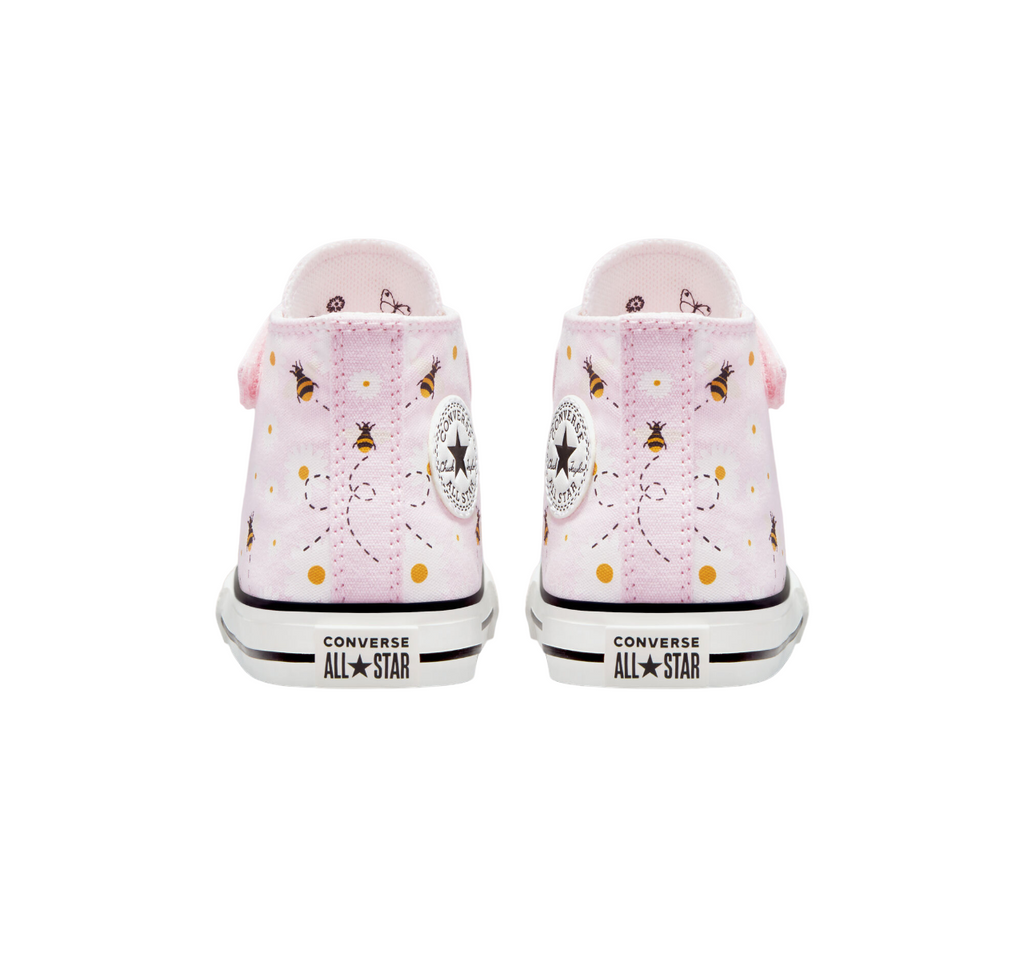 Converse scarpa in tela alta Chuck Taylor All Star Easy-On Bees A01620C rosa bianco nero