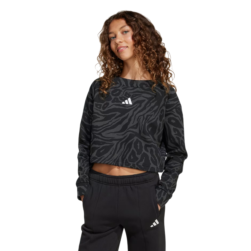 Adidas Felpa Girocollo FI AOP per Bambino Nero – Codice Articolo JM1367