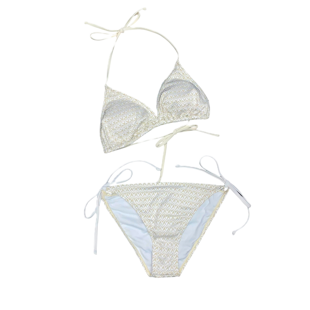 Astrolabio Costume da Bagno Due Pezzi Donna Bianco Oro - M78W 011