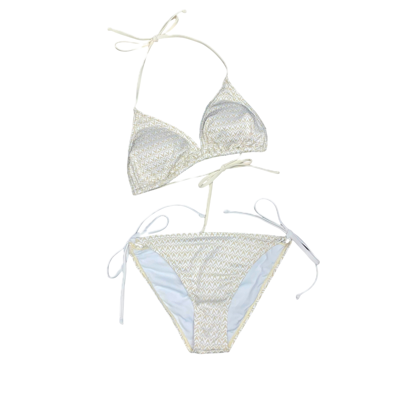 Astrolabio Costume da Bagno Due Pezzi Donna Bianco Oro - M78W 011