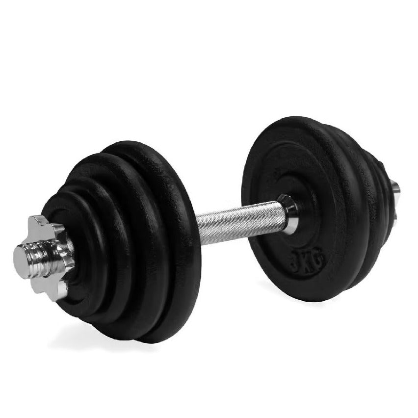 Avento Set Manubrio Regolabile Nero 15Kg Ghisa Acciaio - 42DE-BLK