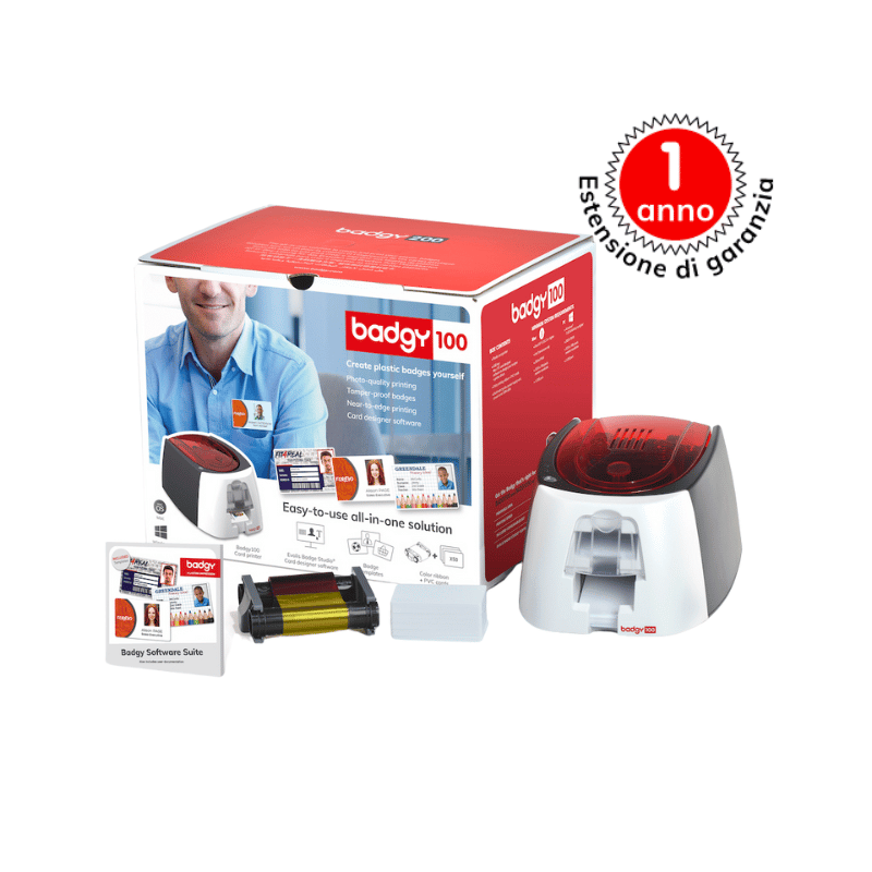 Evolis Badgy 100 stampante per schede plastificate Sublimazione/Trasferimento termico Colore 260 x 300 DPI [B12U0000RS]
