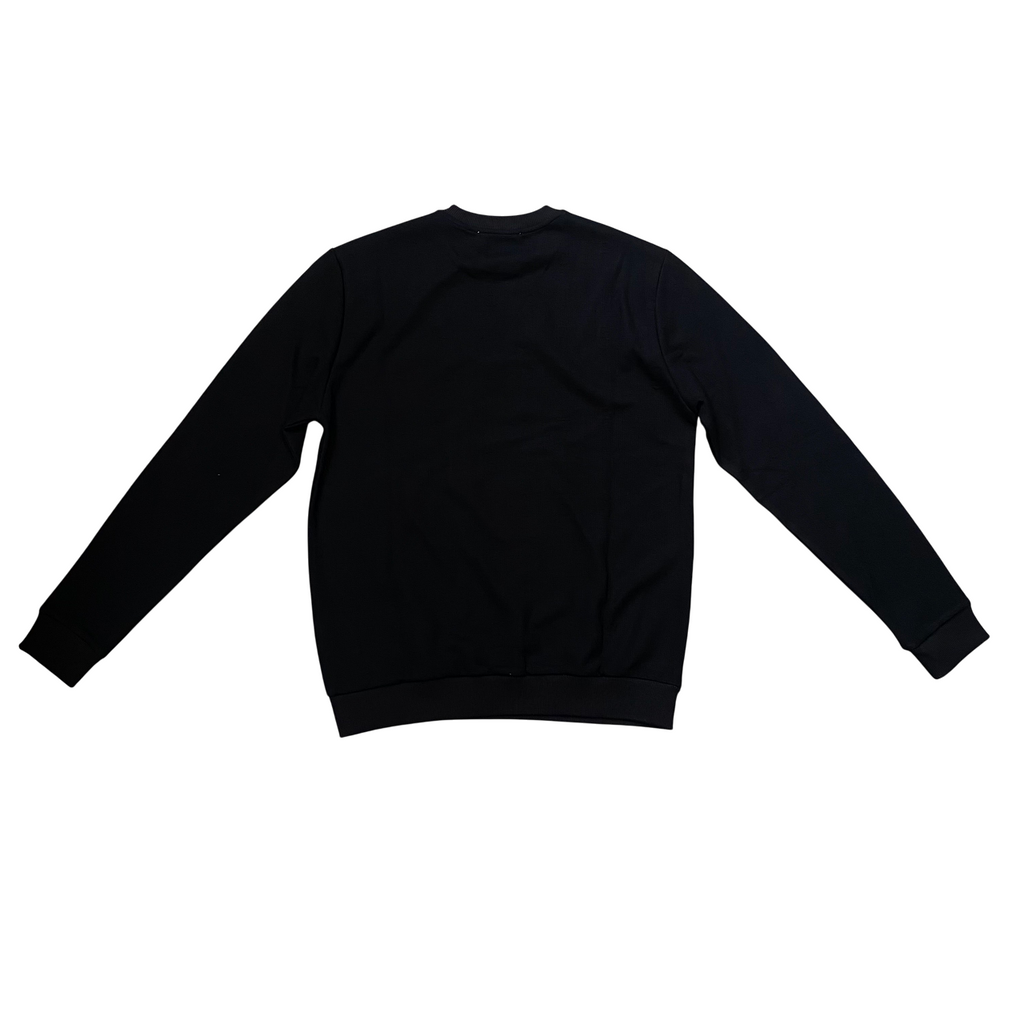 Bikkembergs BMF0999 Felpa Girocollo Uomo Nero - Felpa Casual con Logo in Rilievo e Bordi a Costine