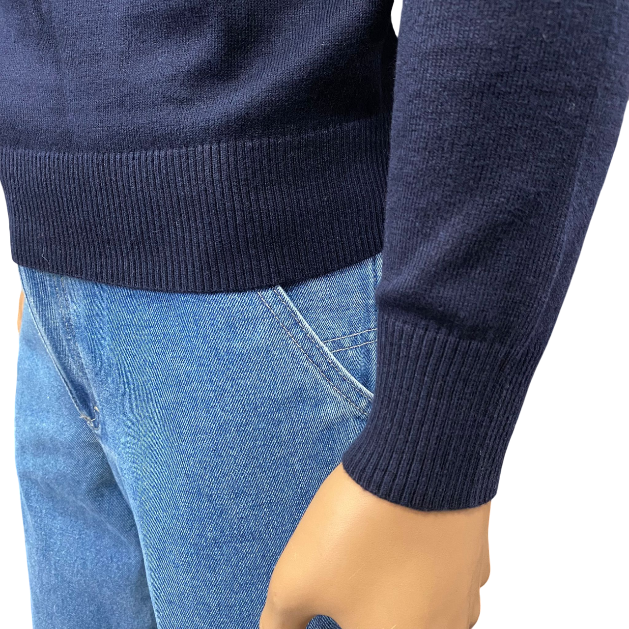 Bikkembergs Maglia Girocollo Uomo BMM1259 7010 Blu Cotone Cashmere