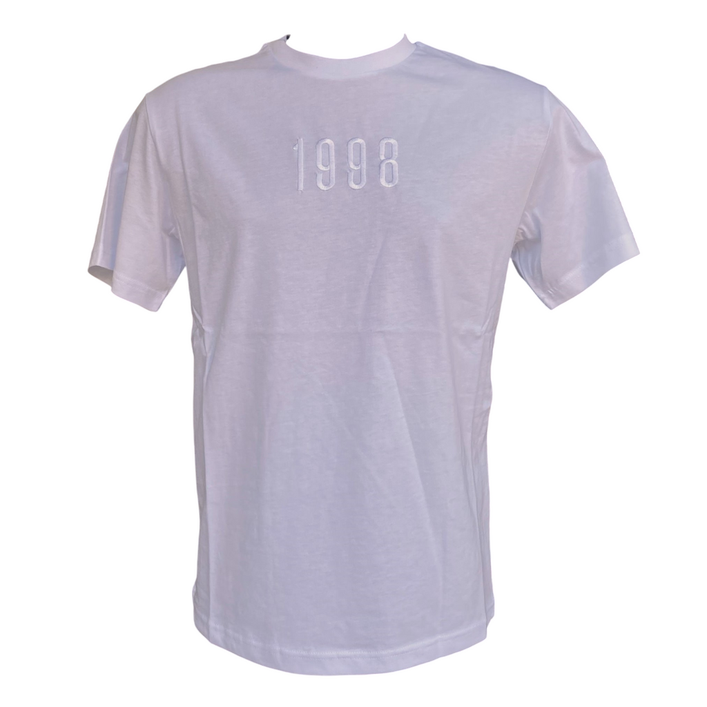 Bikkembergs maglietta manica corta da uomo con ricamo 1998 BMT0904 1000 bianco