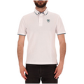 Blauer polo manica corta da uomo con con profilo in contrasto Damon 25SBLUT02310 006817 100 bianco