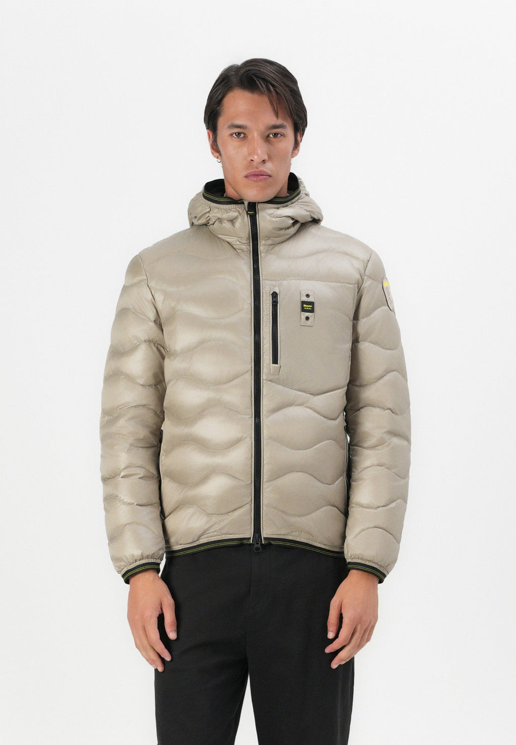 Blauer uomo piumino leggero ad onda  con cappuccio e tasca 26SBLUC03177-006719 915 Beige