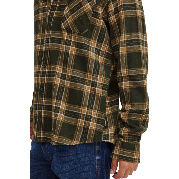 Blend camicia da uomo manica lunga a quadri in cotone 20715807 196110 verde-marrone