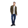Blend camicia da uomo manica lunga a quadri in cotone 20715807 196110 verde-marrone