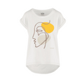 Bomboogie maglietta manica corte da donna ampia con ricamo TW8914TJIN5 bianco spento