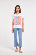CafèNoir T-shirt da donna manica corta Stampa Denim C7JT0105 W001 white