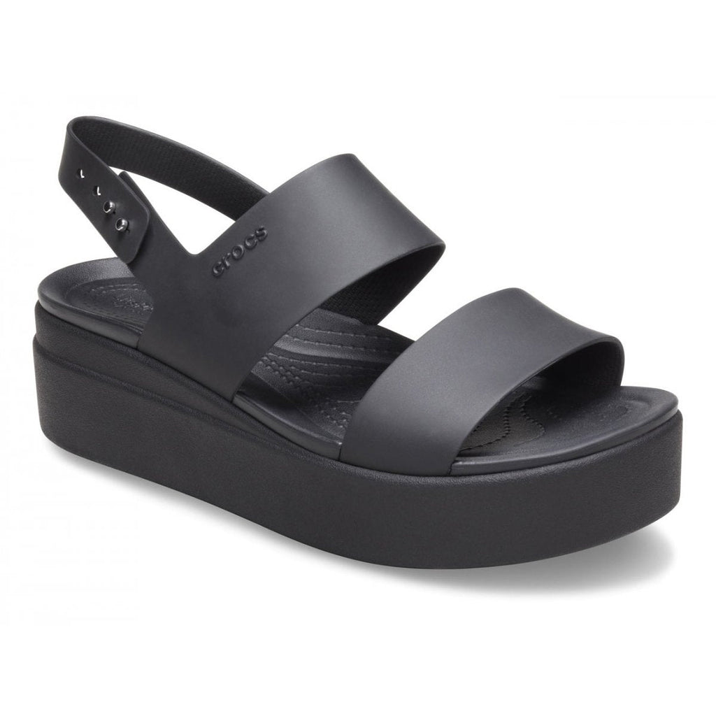 Crocs Sandalo da donna con zeppa Brooklyn Low Wedge 206453 060 nero