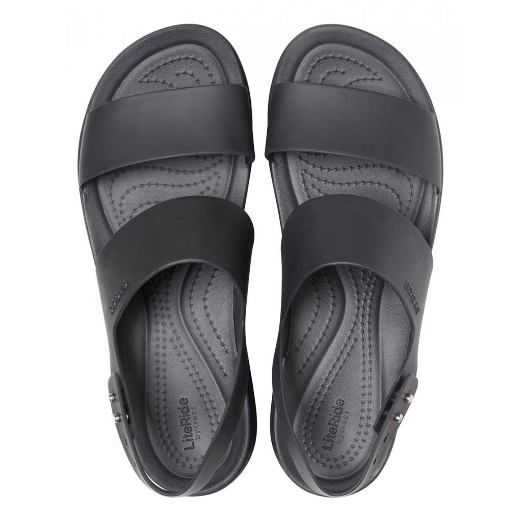 Crocs Sandalo da donna con zeppa Brooklyn Low Wedge 206453 060 nero