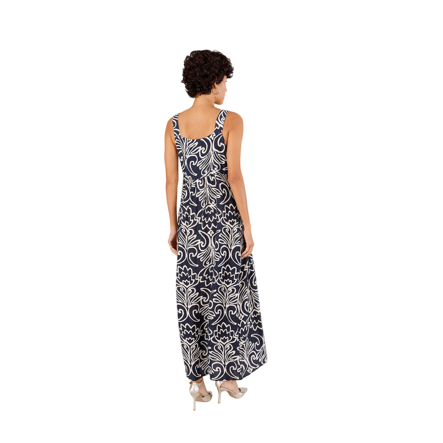 CafèNoir abito lungo da donna in marocaine stampato JA0242 S100 arabesco multiblu