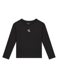 Calvin Klein IG0IG02135 BEH Maglietta Manica Lunga Ragazzo Nero - T-shirt Logo CK Comfort e Stile