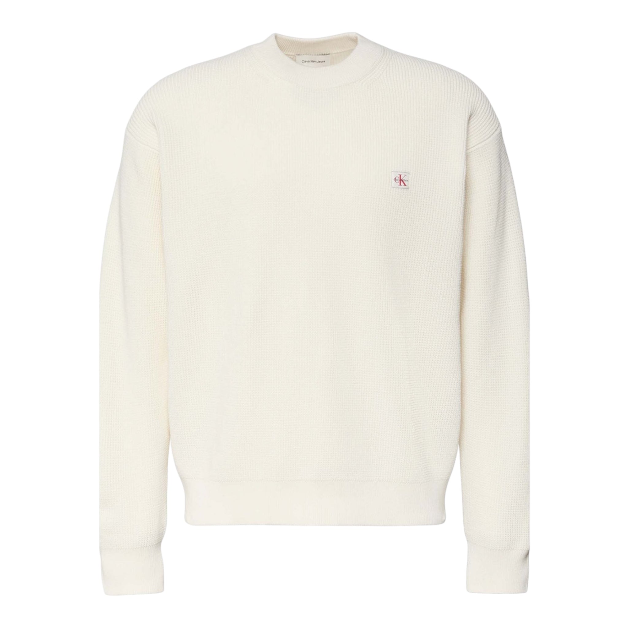 Calvin Klein Maglia Girocollo Waffle LV04RD313G Tofu Uomo