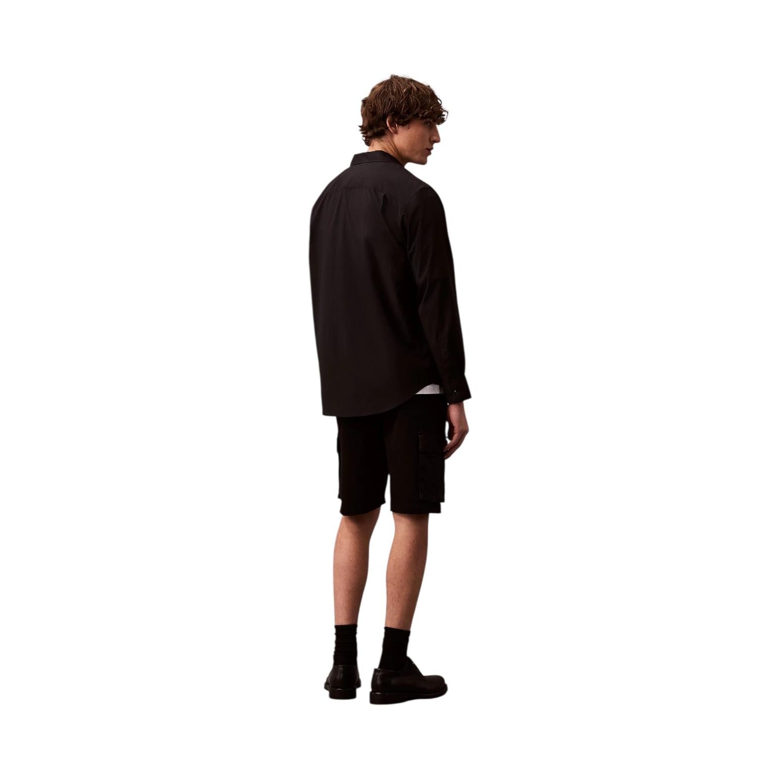 Calvin Klein Pantaloncini Cargo Twill Cotone LV04RB618GUB1 Nero