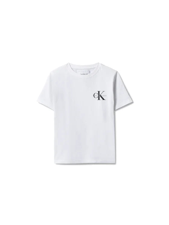 Calvin Klein T-Shirt Junior Cotone Monologo LV1CKSJA32 Bianca | 8-16 Anni