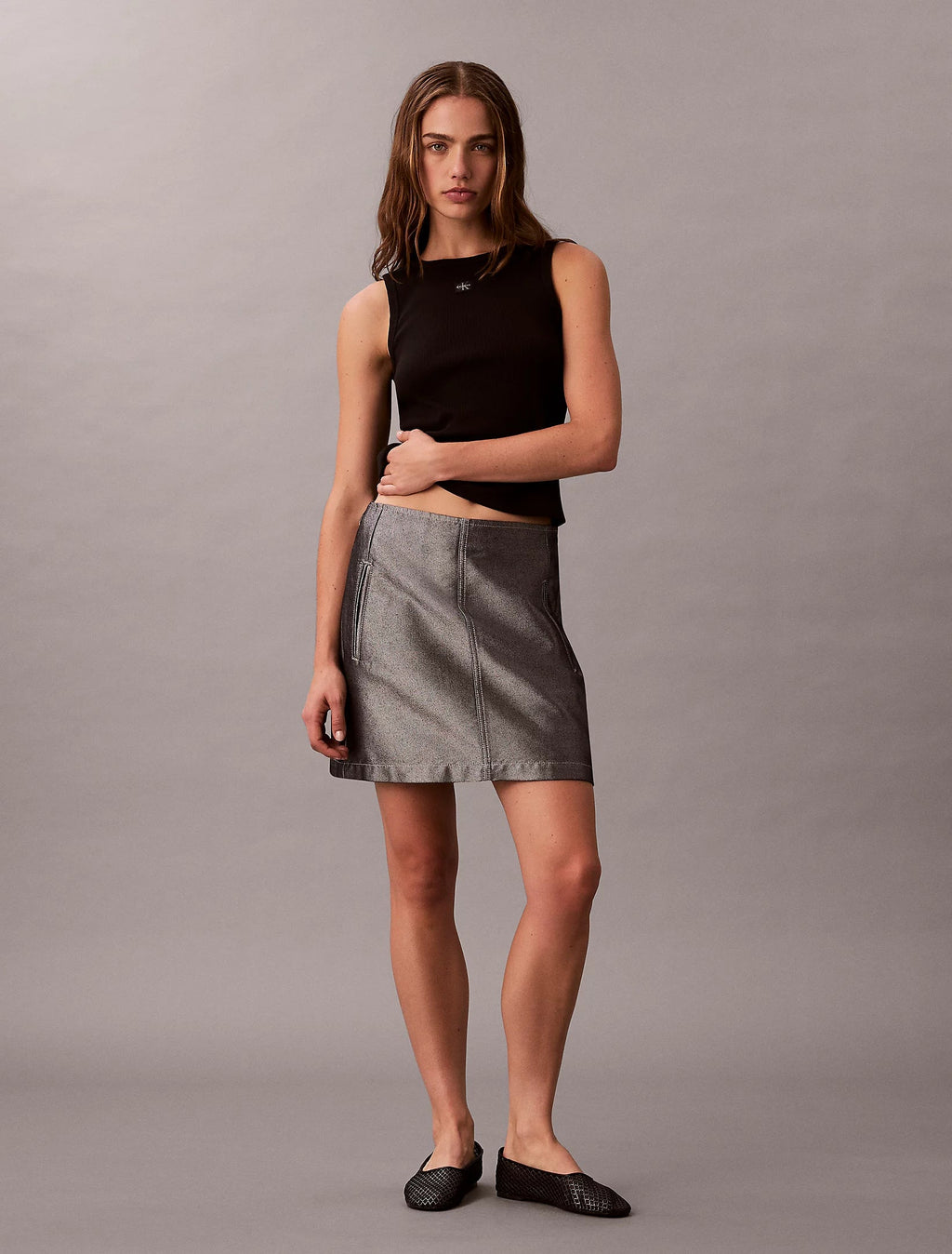 Calvin Klein Canotta Donna Costina Logo Vogatore LV047C201G UB1 Nero PE26