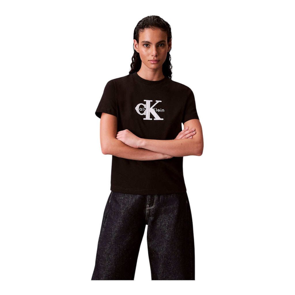 Calvin Klein T-shirt Grafica Monologo Donna LV047E819G Nero
