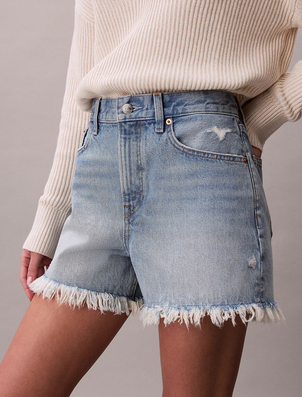 Calvin Klein Short Denim Donna Sfrangiato Relaxed Anni '90 LV047F765G XHE Blu PE26