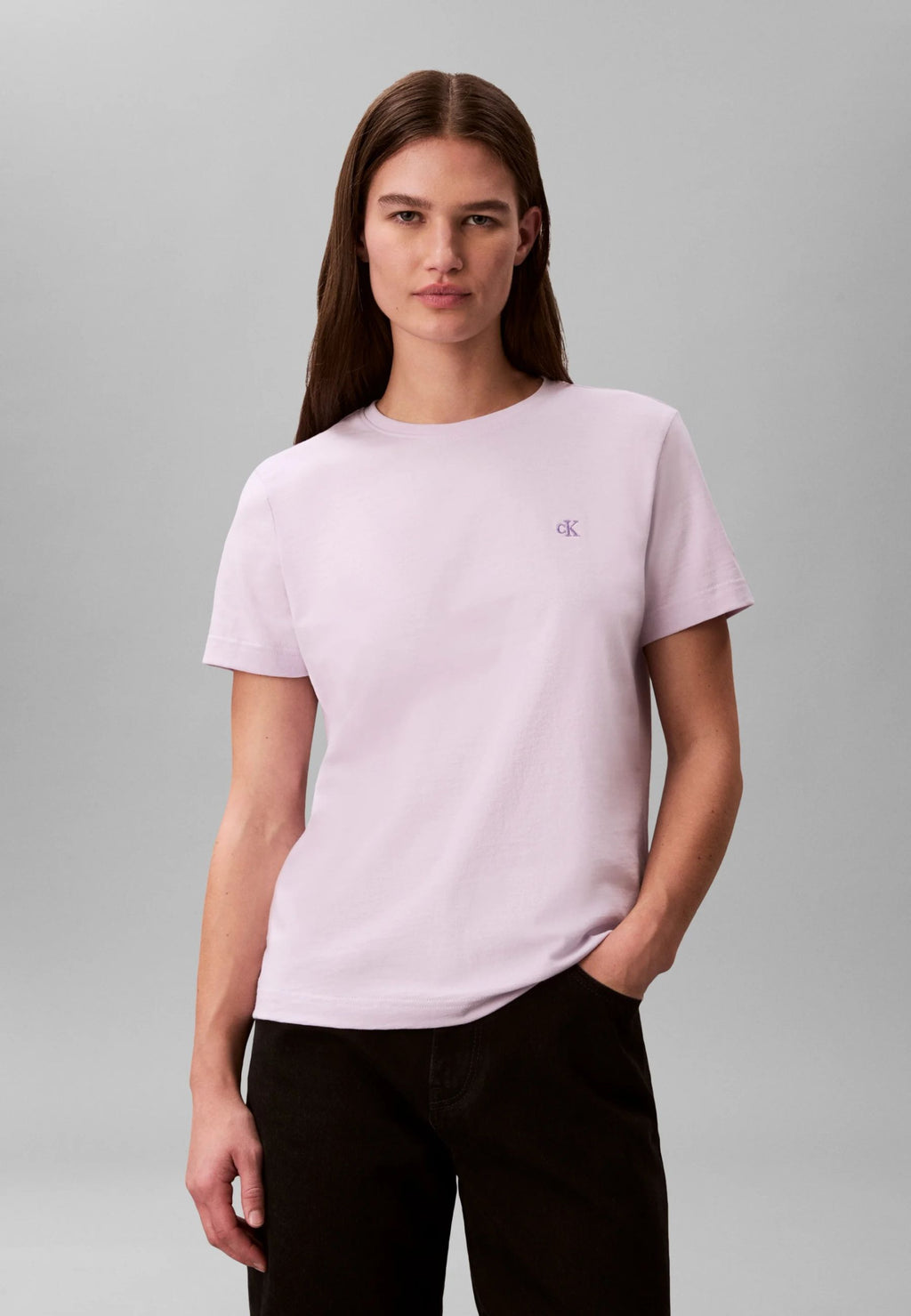 Calvin Klein T-shirt Donna Monogramma Manica Corta LV047B224G 3OQ Lilla
