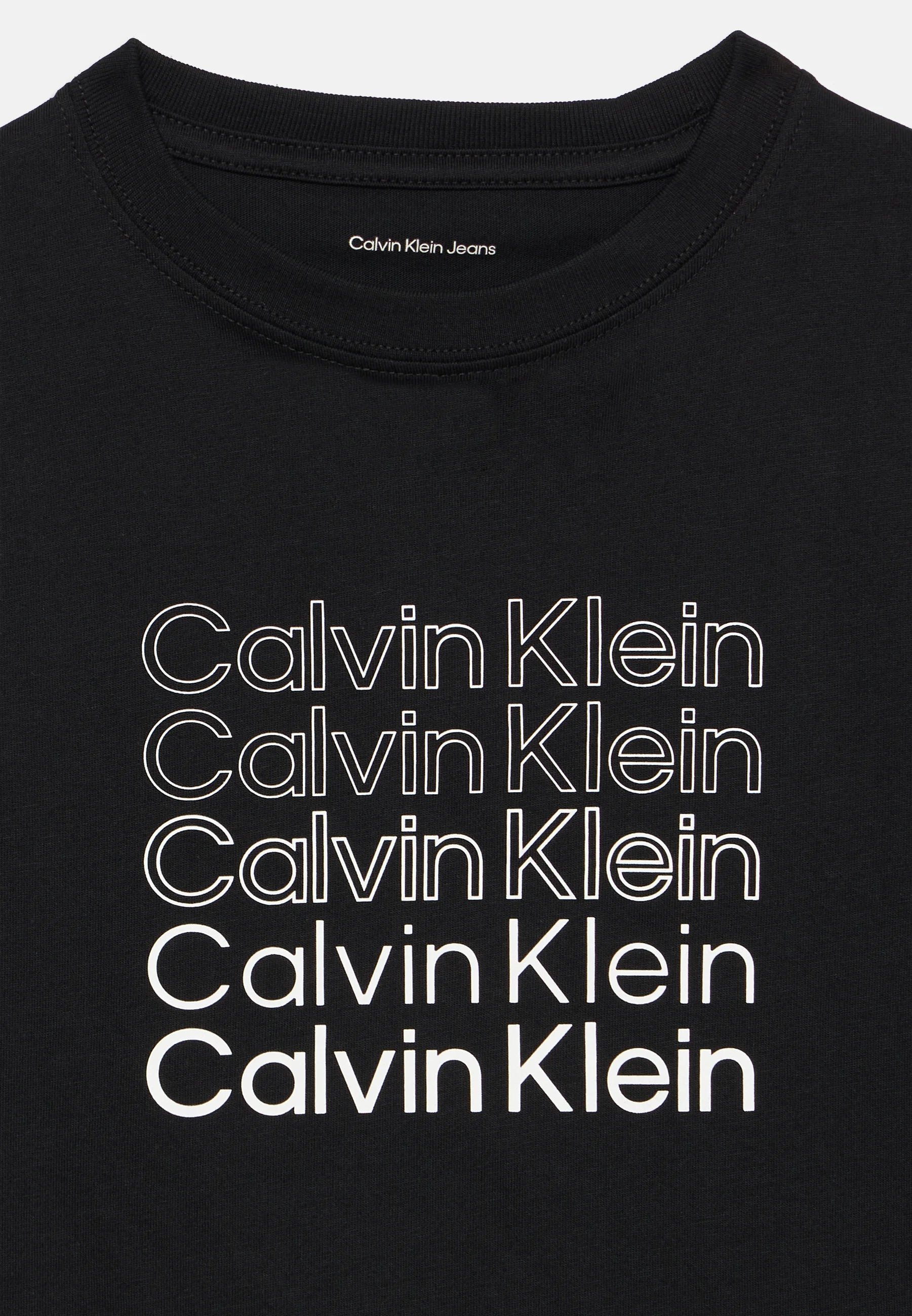 Calvin Klein T-Shirt Junior Stacked Logo LVCKSJA10B Nera | 8-16 Anni