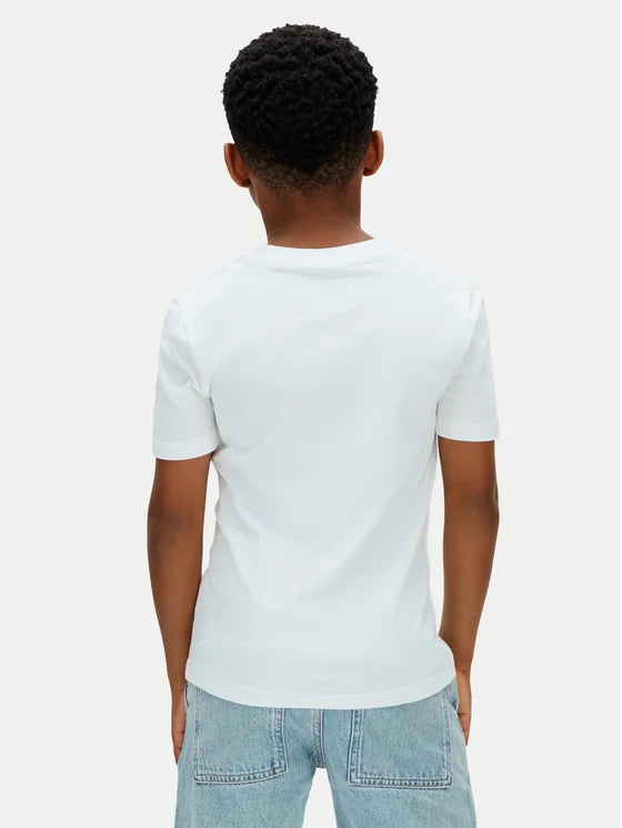 Calvin Klein T-Shirt Junior Stacked Logo LVCKSJA10B Bianca | 8-16 Anni
