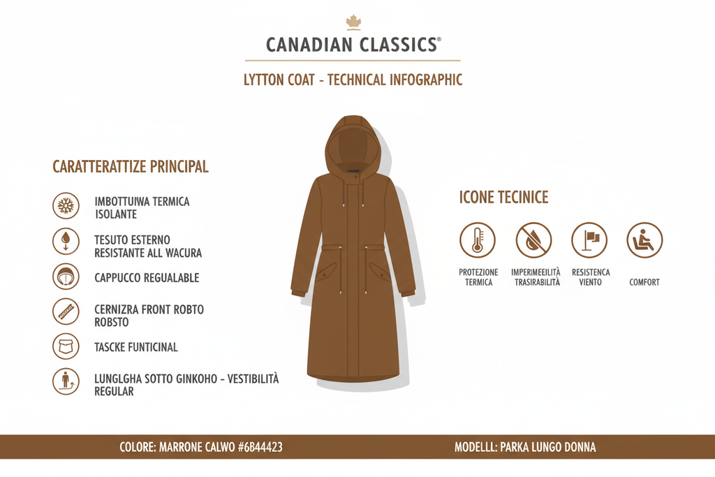 Canadian Classics Giacca Donna Lytton Coat 2.CN.G224378W BKCOF Marrone