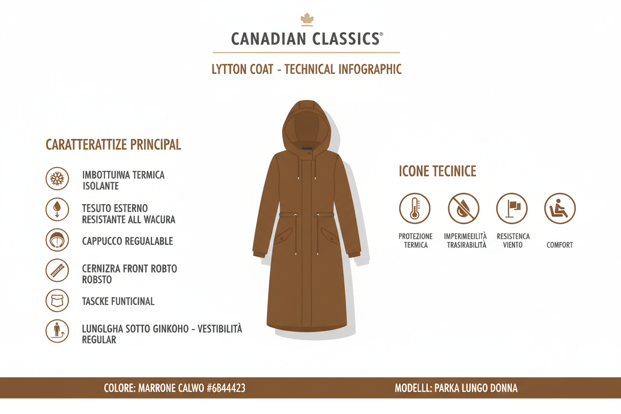 Canadian Classics Giacca Donna Lytton Coat 2.CN.G224378W BKCOF Marrone